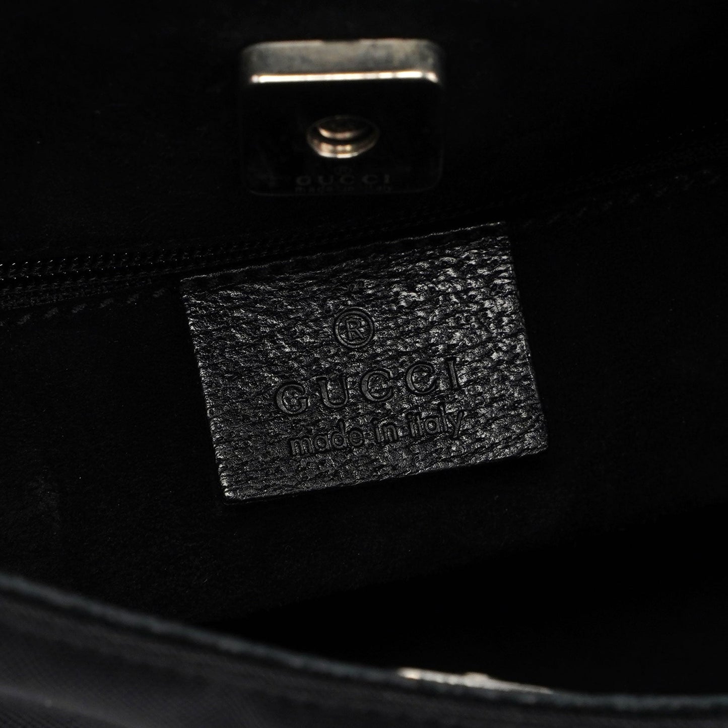 Gucci Black Canvas Bamboo Shoulder Bag