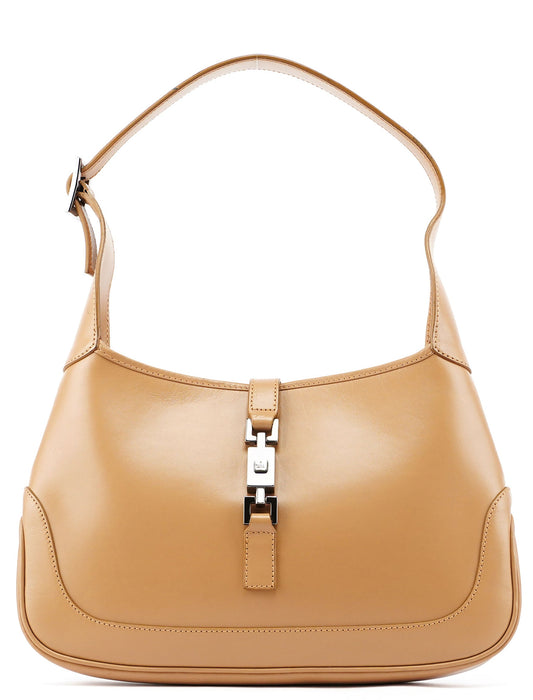 73488 Beige Calfskin Jackie Shoulder Bag