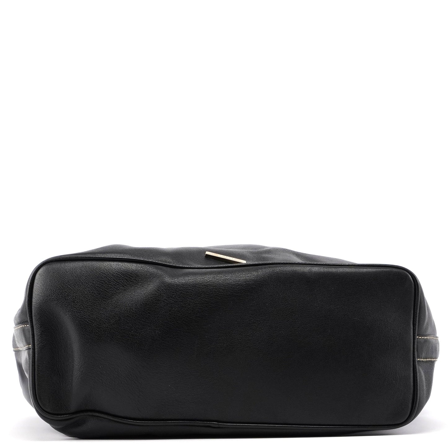 73884 Black Calfskin V Hobo Shoulder Bag