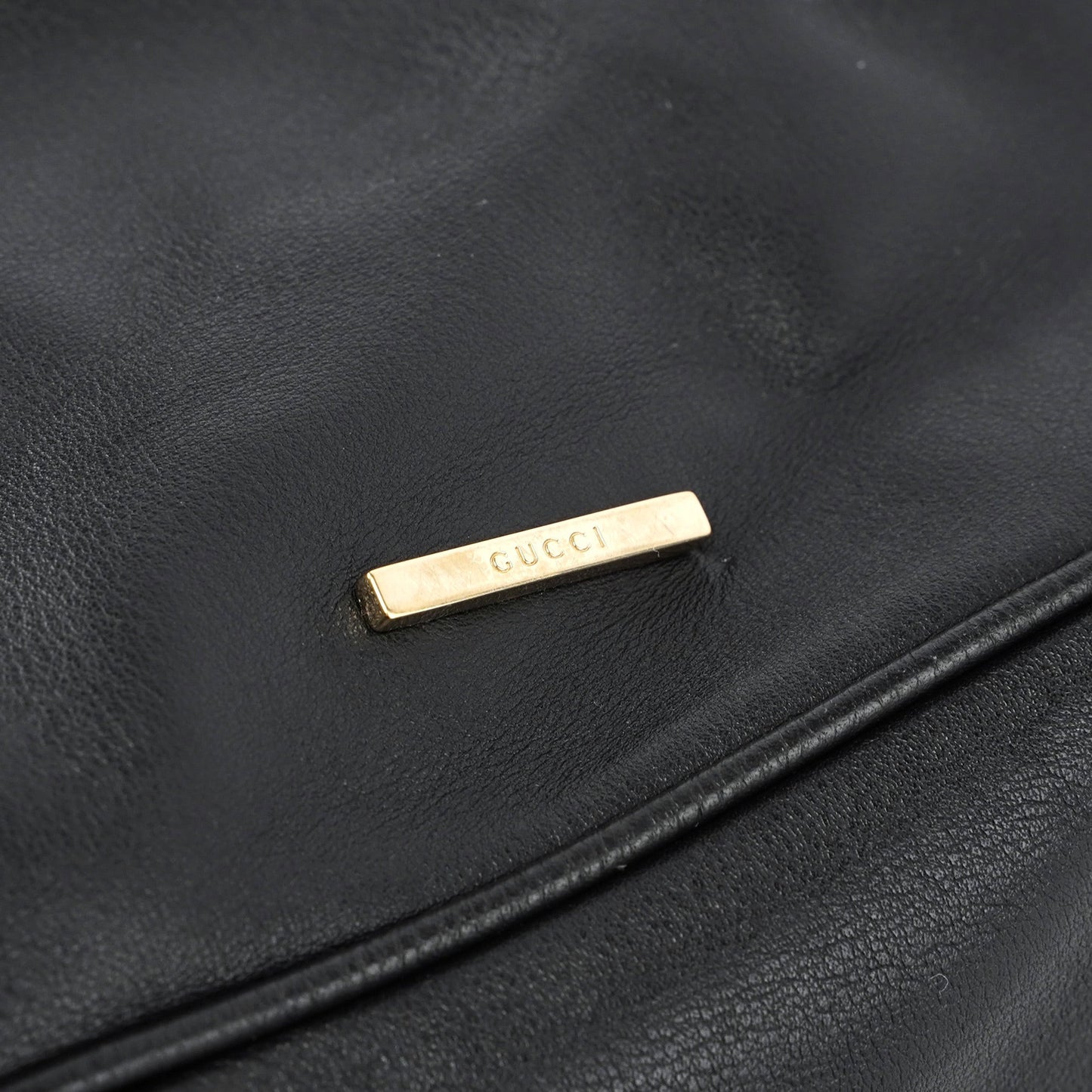 73884 Black Calfskin V Hobo Shoulder Bag