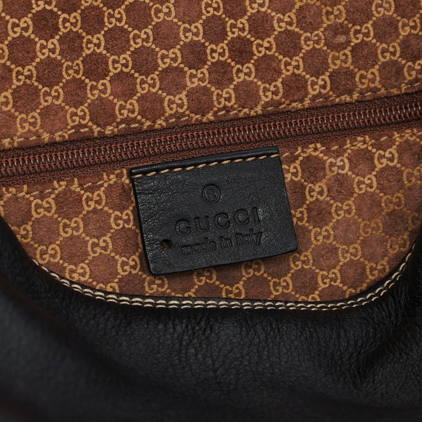 73884 Black Calfskin V Hobo Shoulder Bag