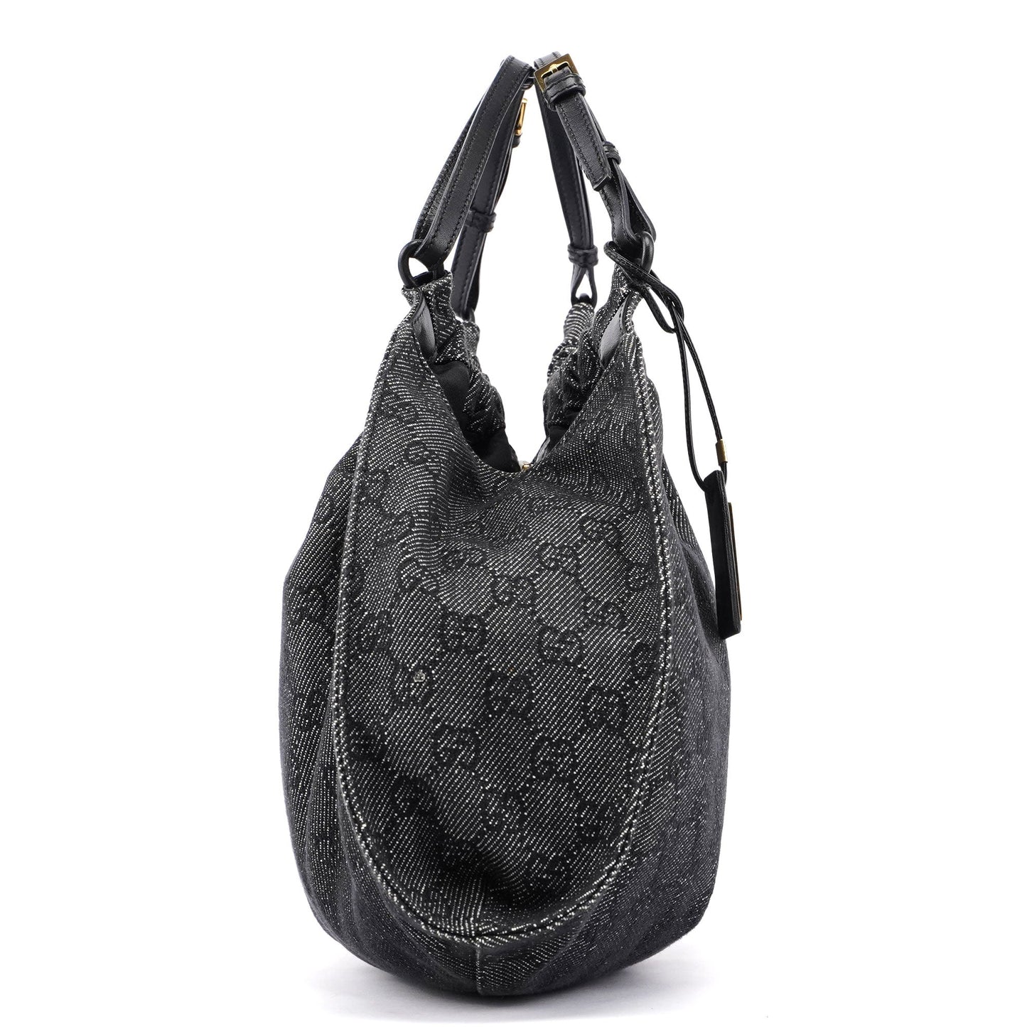 76554 Anthracite GG Denim Dual Handle Bag