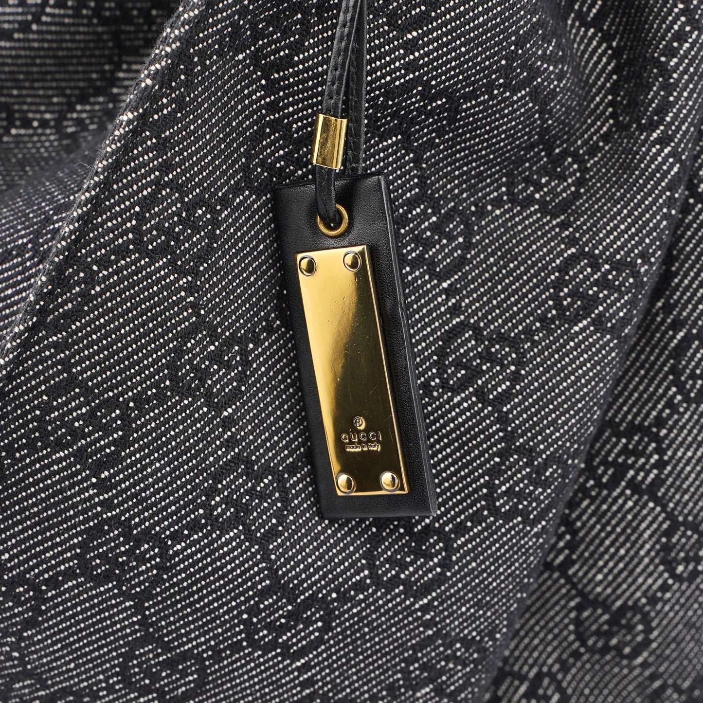 76554 Anthracite GG Denim Dual Handle Bag