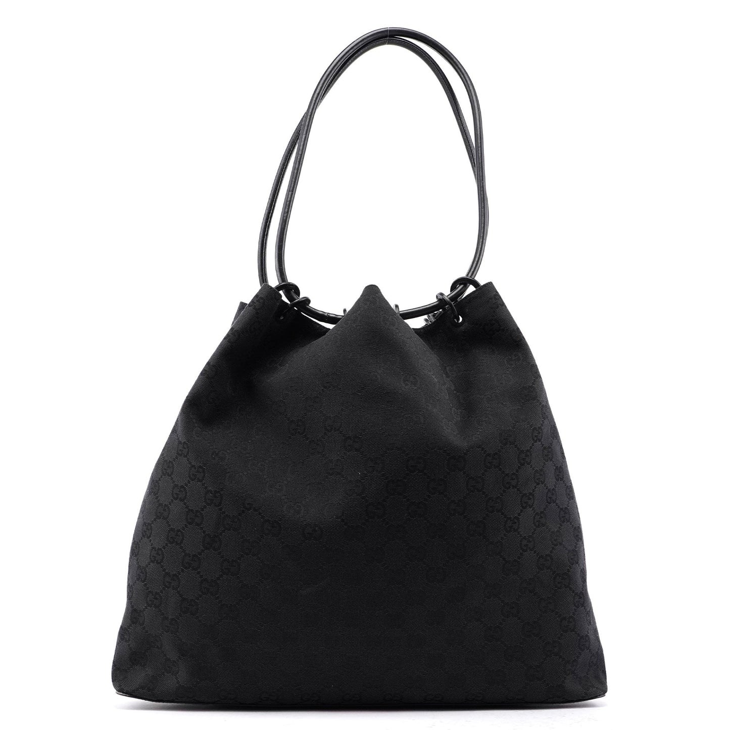 90640 Black GG Drawstring Shoulder Bag