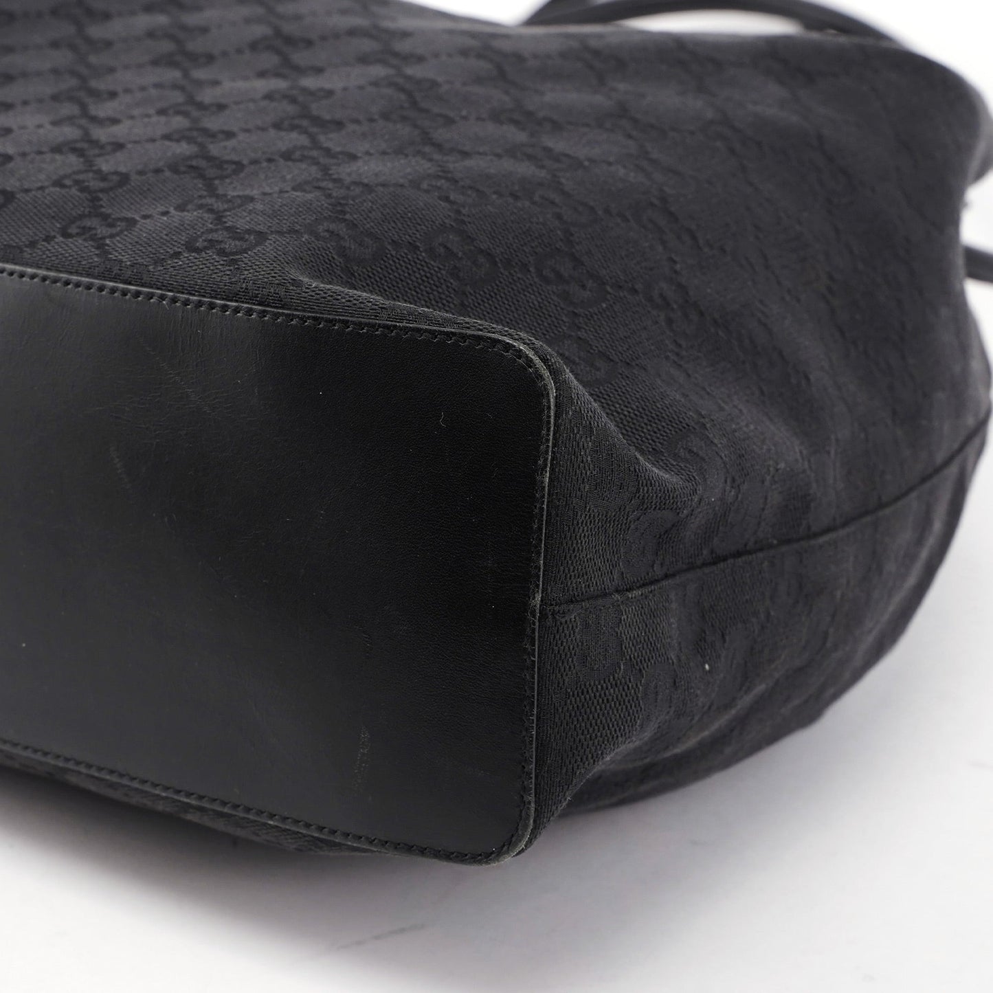 90640 Black GG Drawstring Shoulder Bag