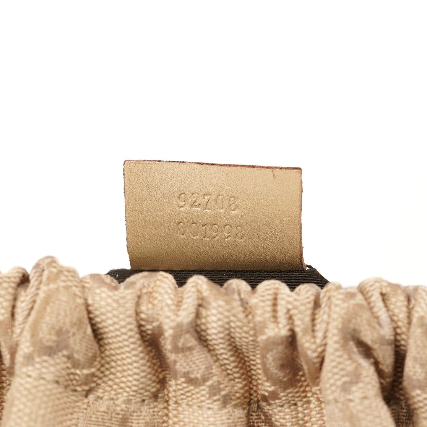 92708 Beige GG Bamboo Handle Shoulder Bag