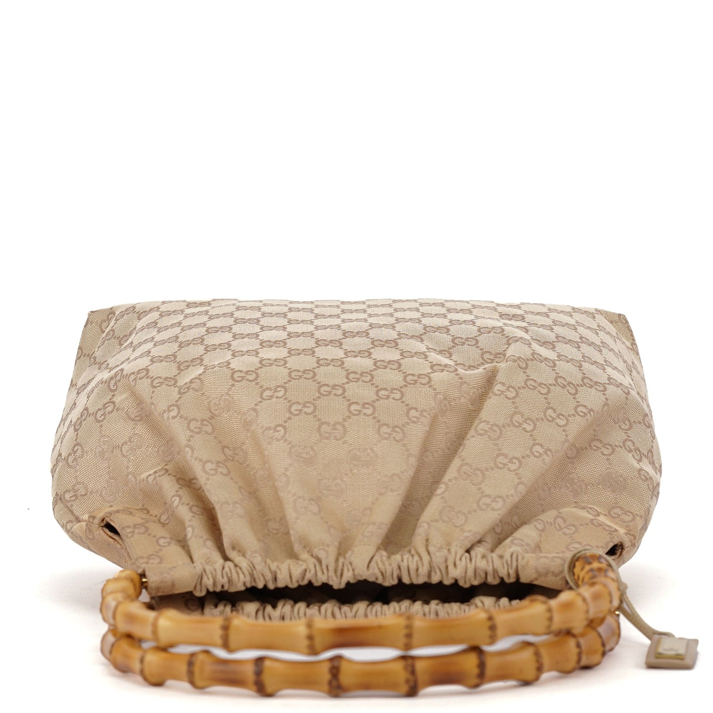 92709 Beige GG Bamboo Handle Bag