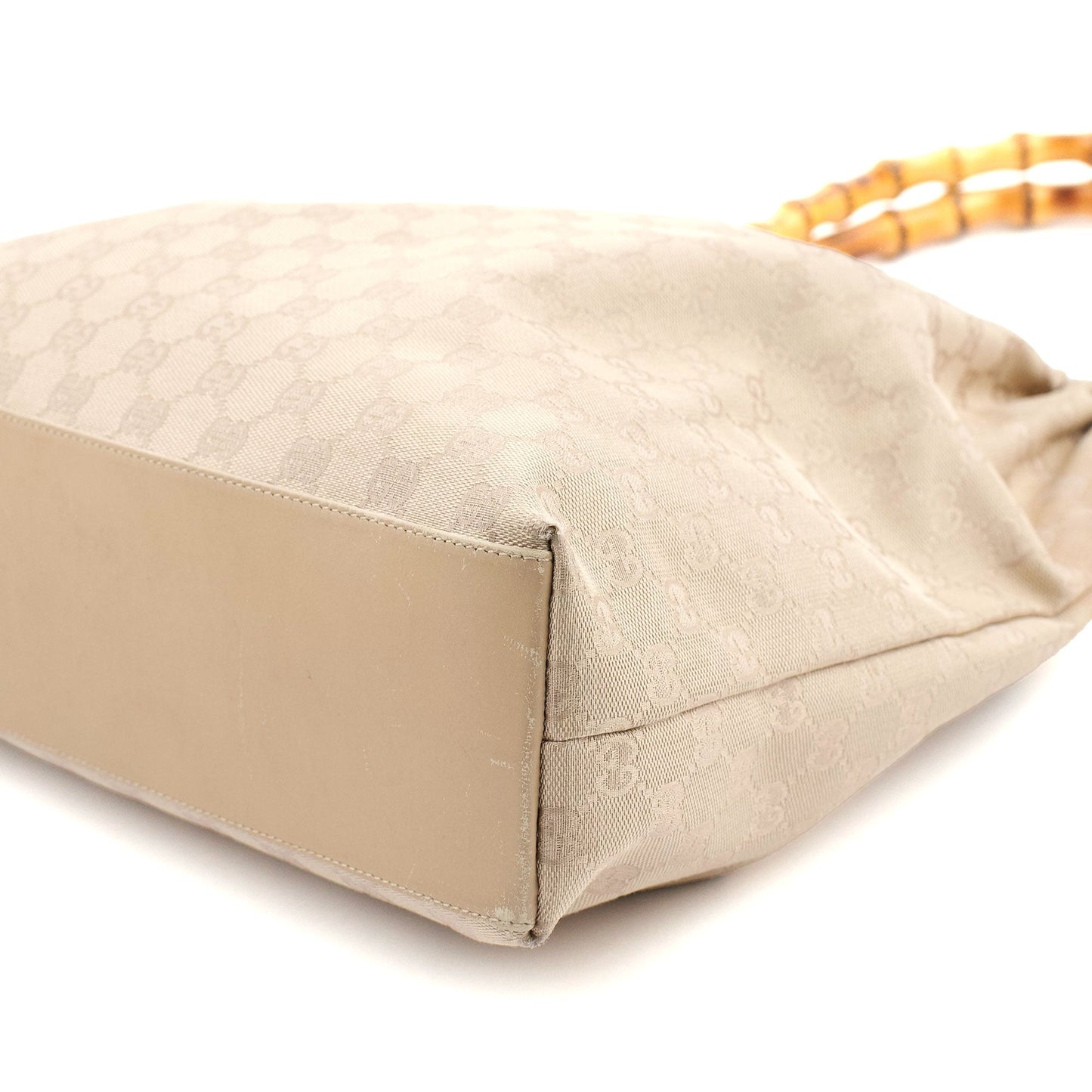 92709 Beige GG Bamboo Handle Bag
