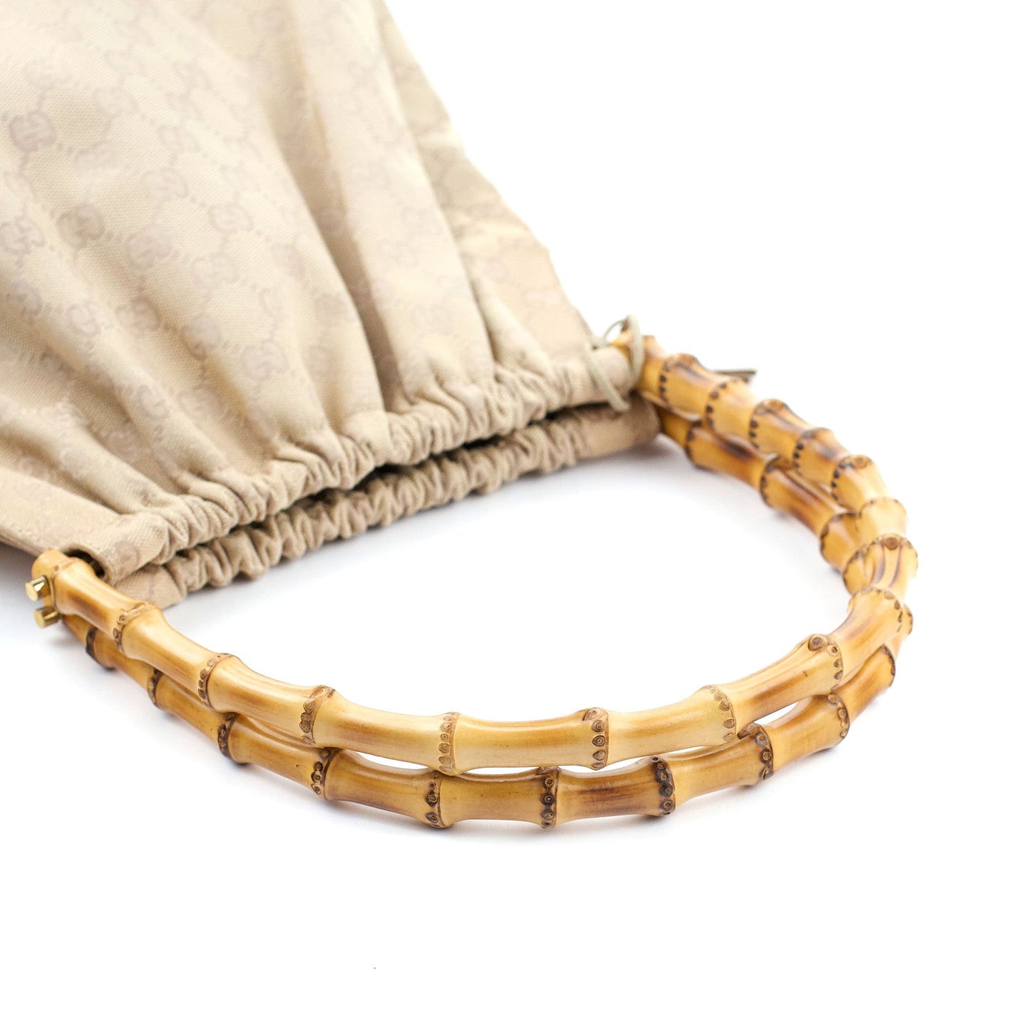 92709 Beige GG Bamboo Handle Bag