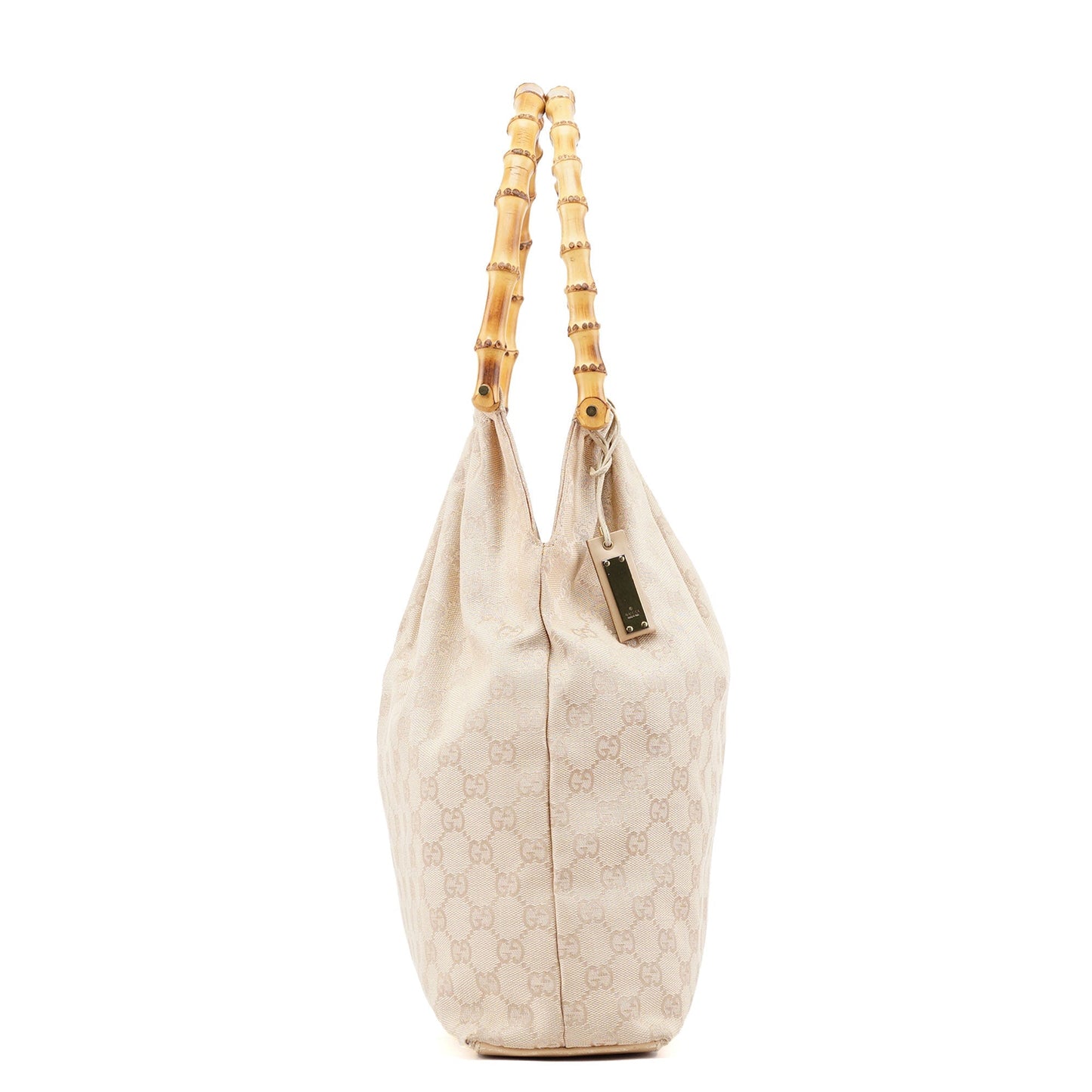 92709 Beige GG Bamboo Handle Bag