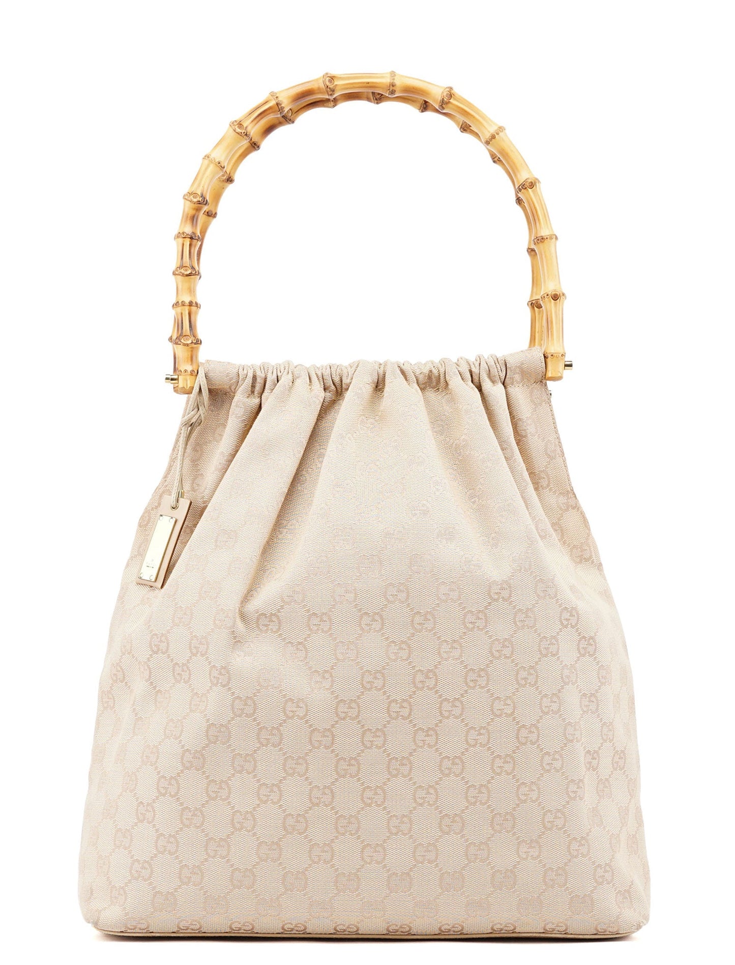 92709 Beige GG Bamboo Handle Bag