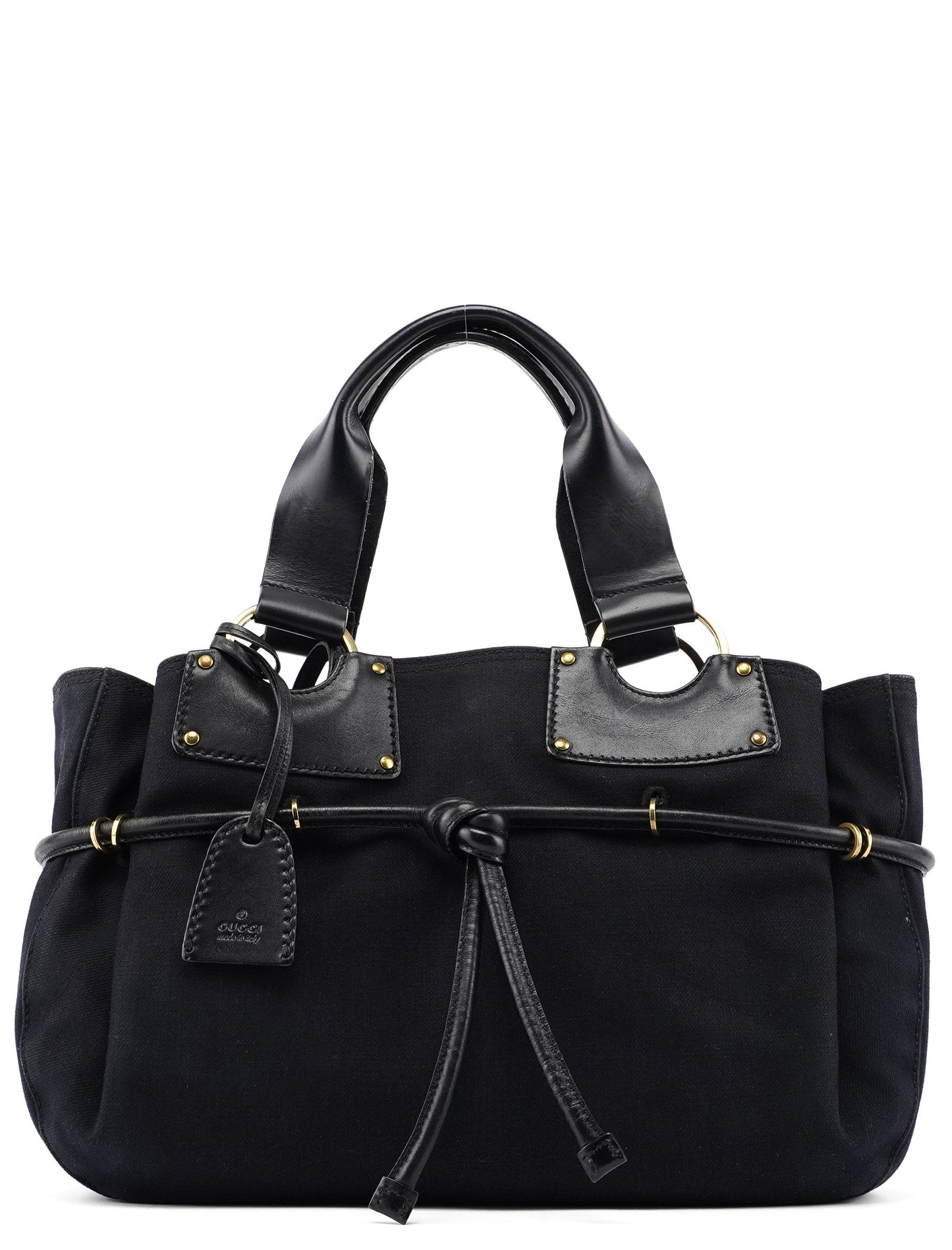 95168 Black Canvas Leather Tote