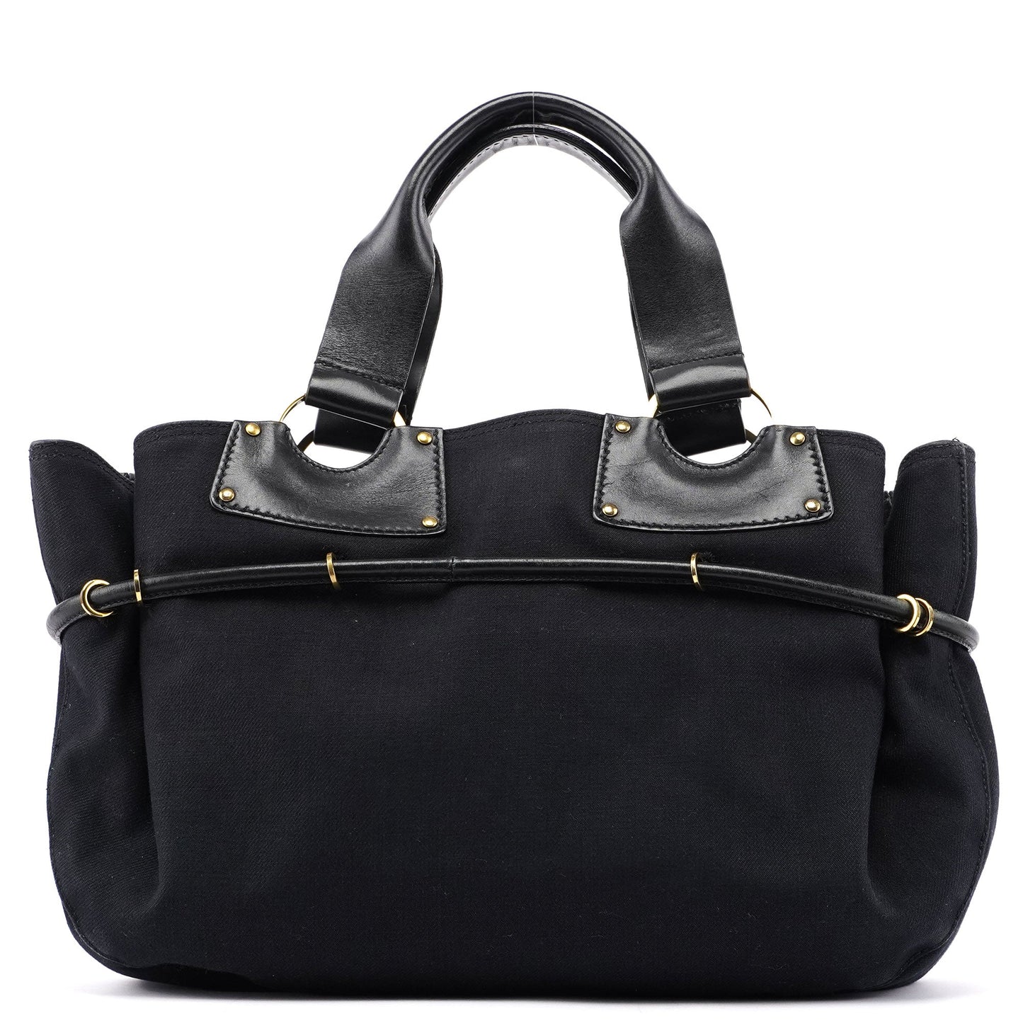 95168 Black Canvas Leather Tote
