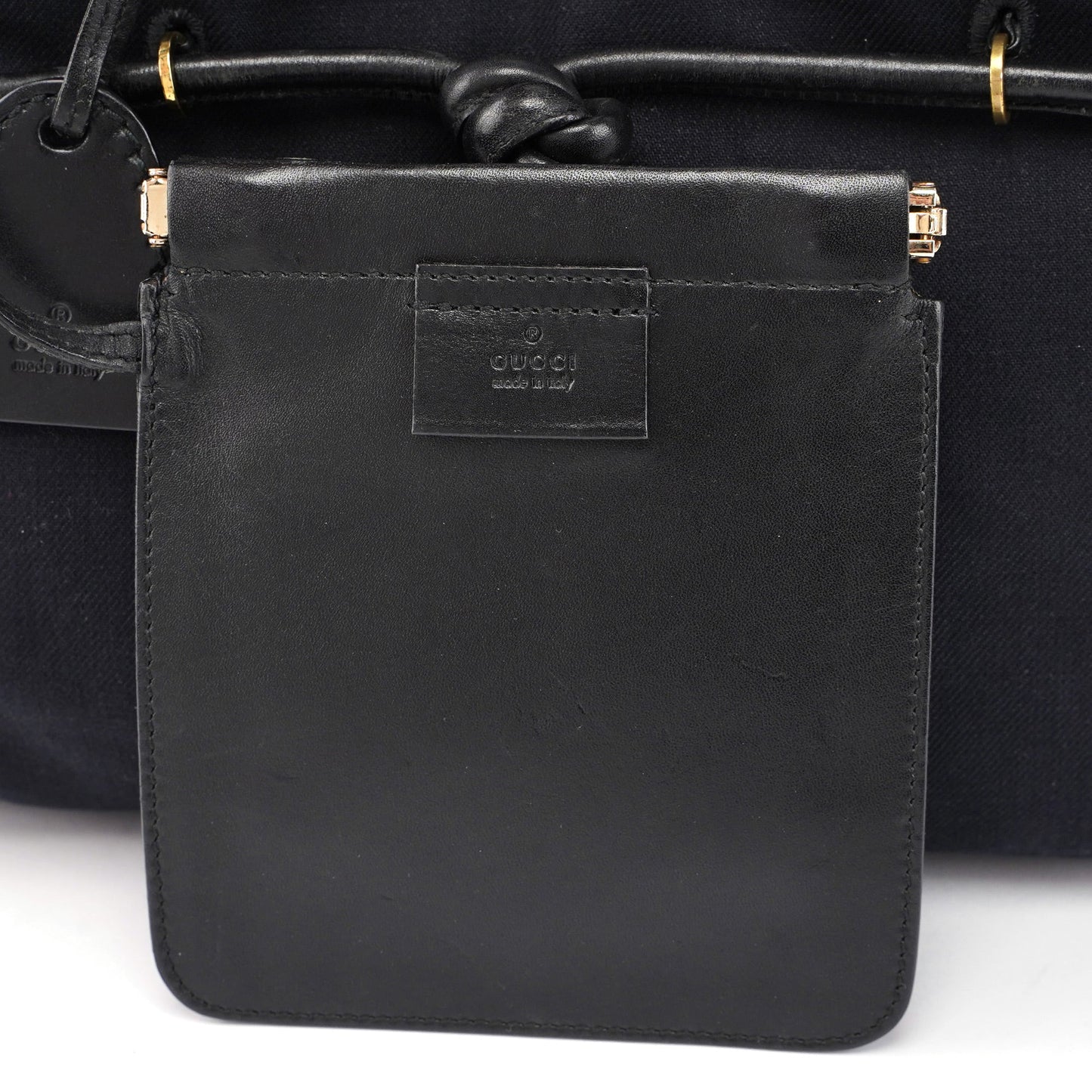95168 Black Canvas Leather Tote