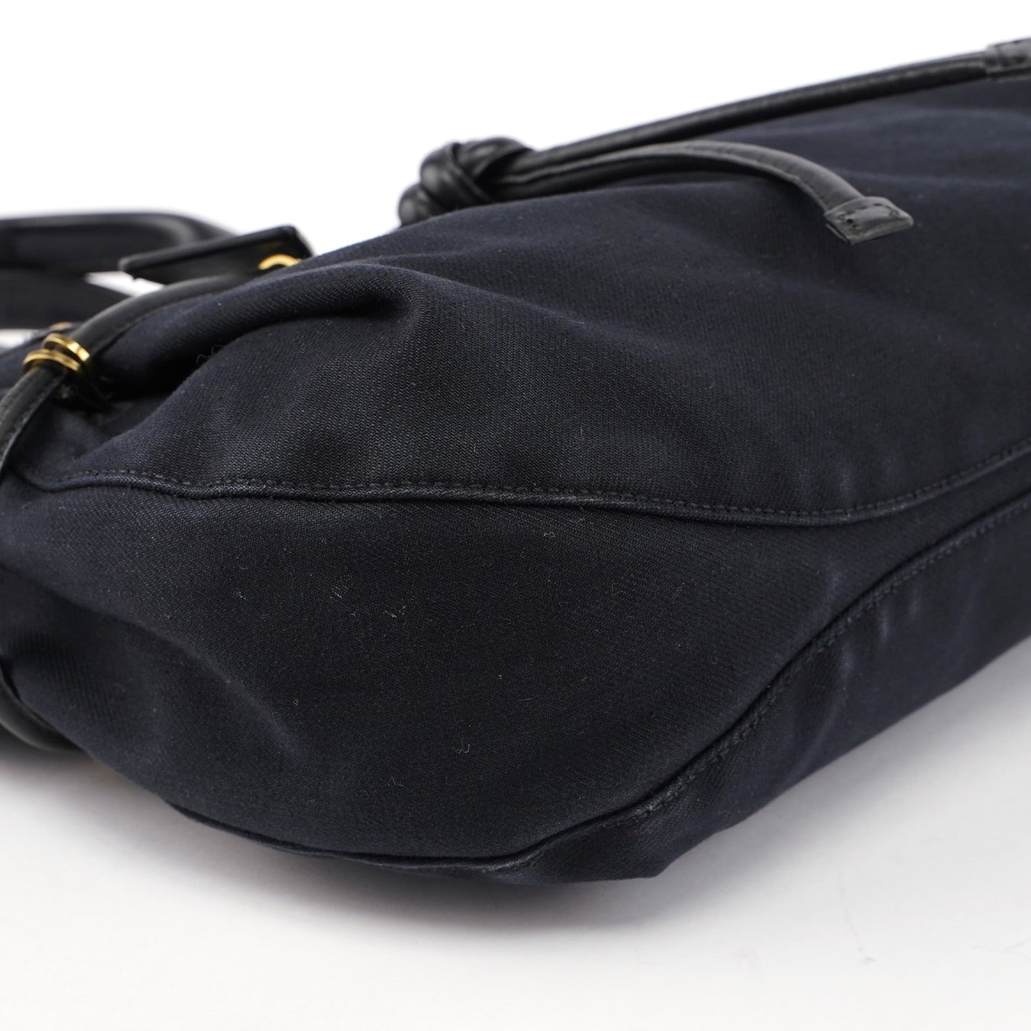 95168 Black Canvas Leather Tote