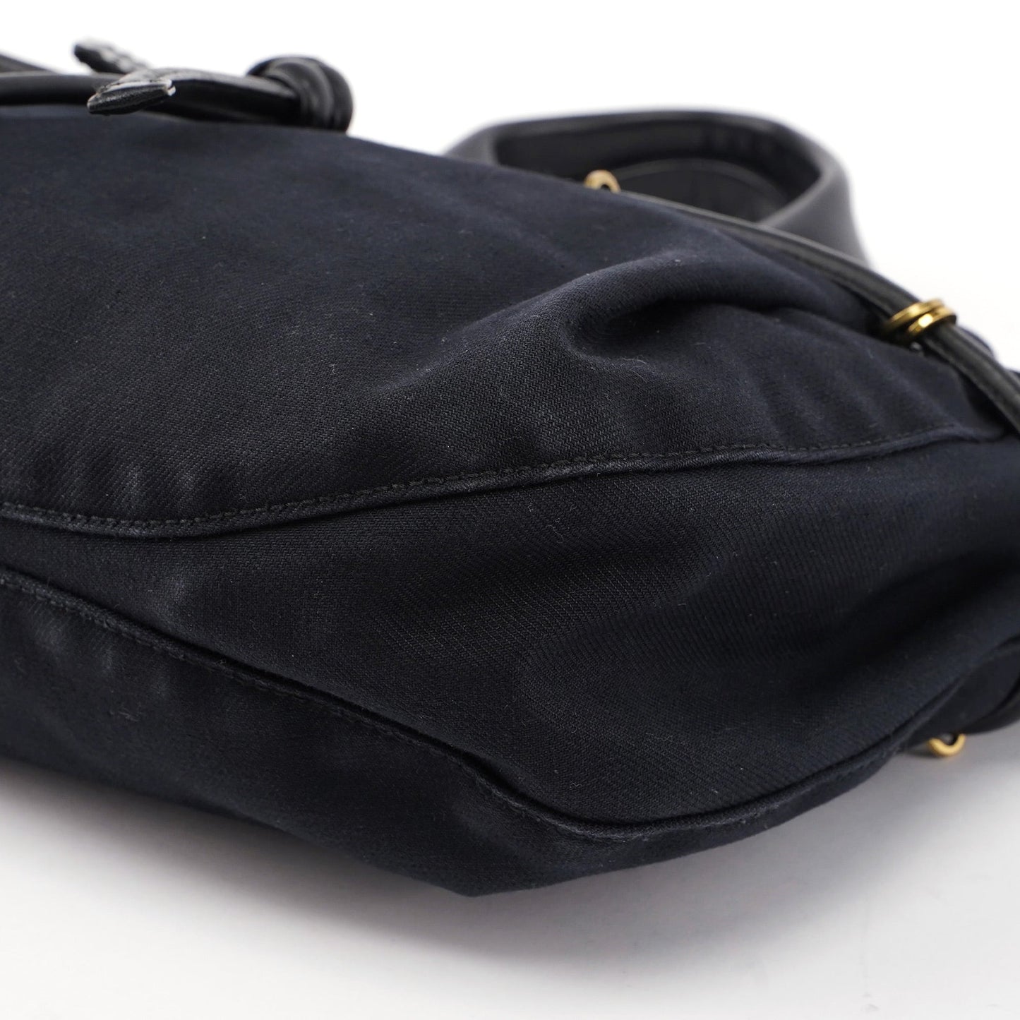 95168 Black Canvas Leather Tote