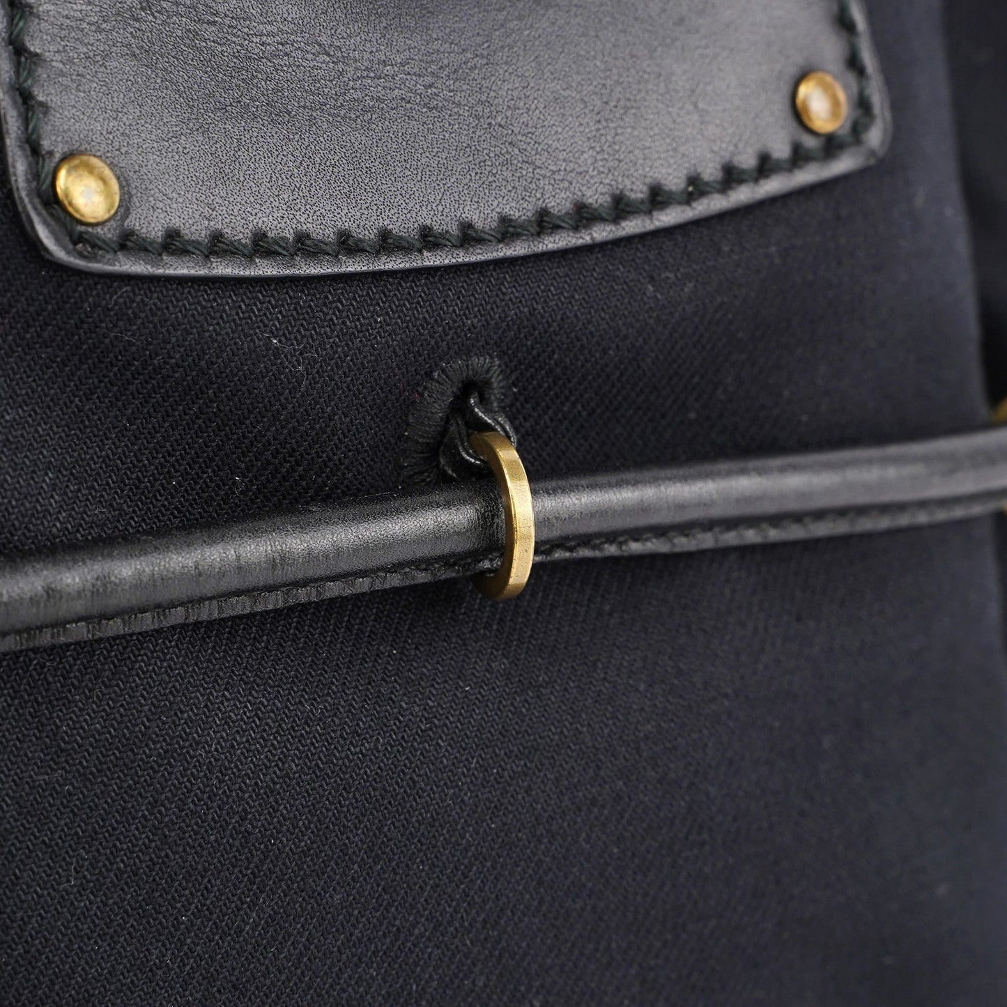 95168 Black Canvas Leather Tote