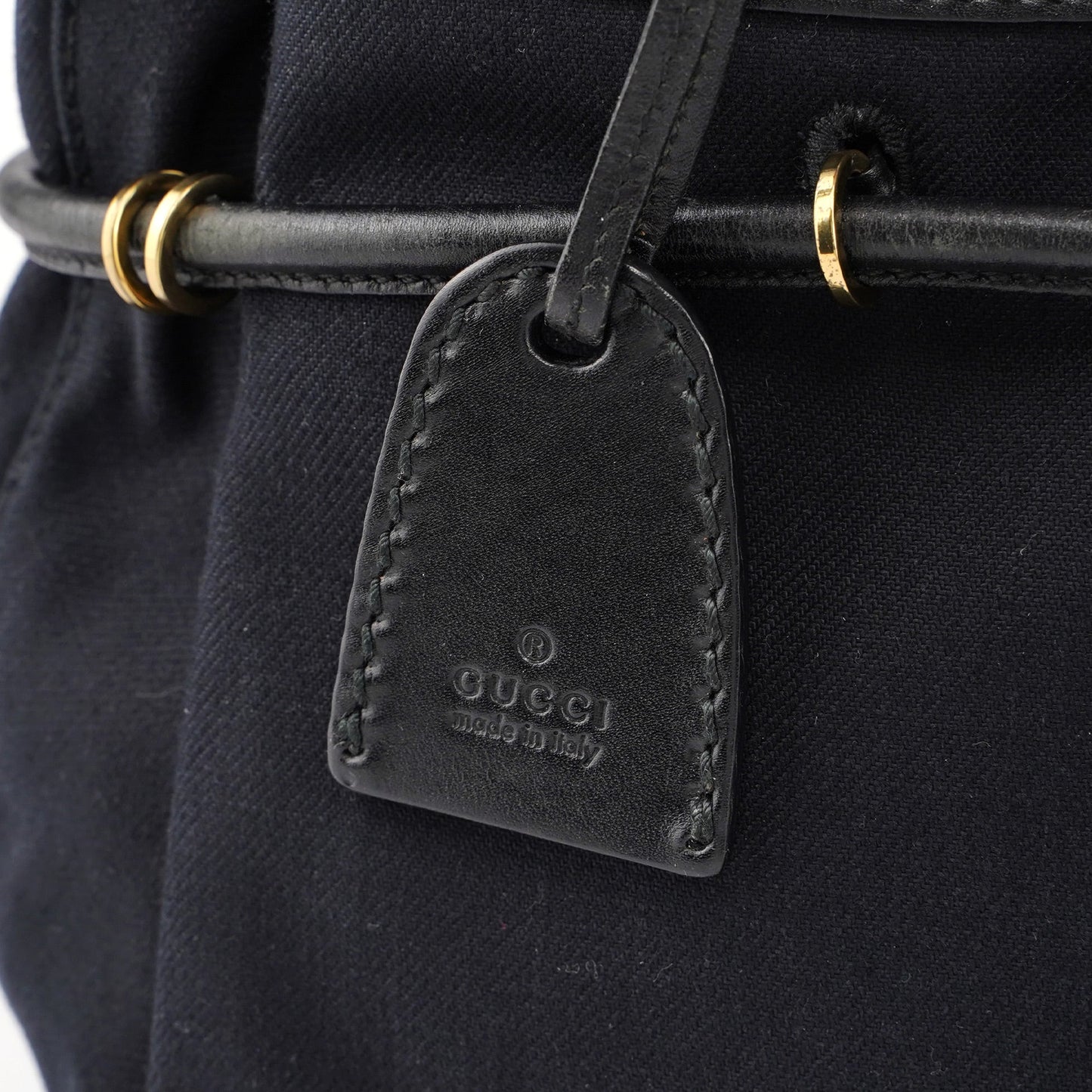 95168 Black Canvas Leather Tote