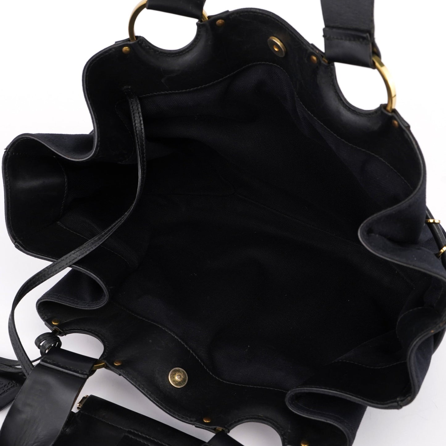 95168 Black Canvas Leather Tote