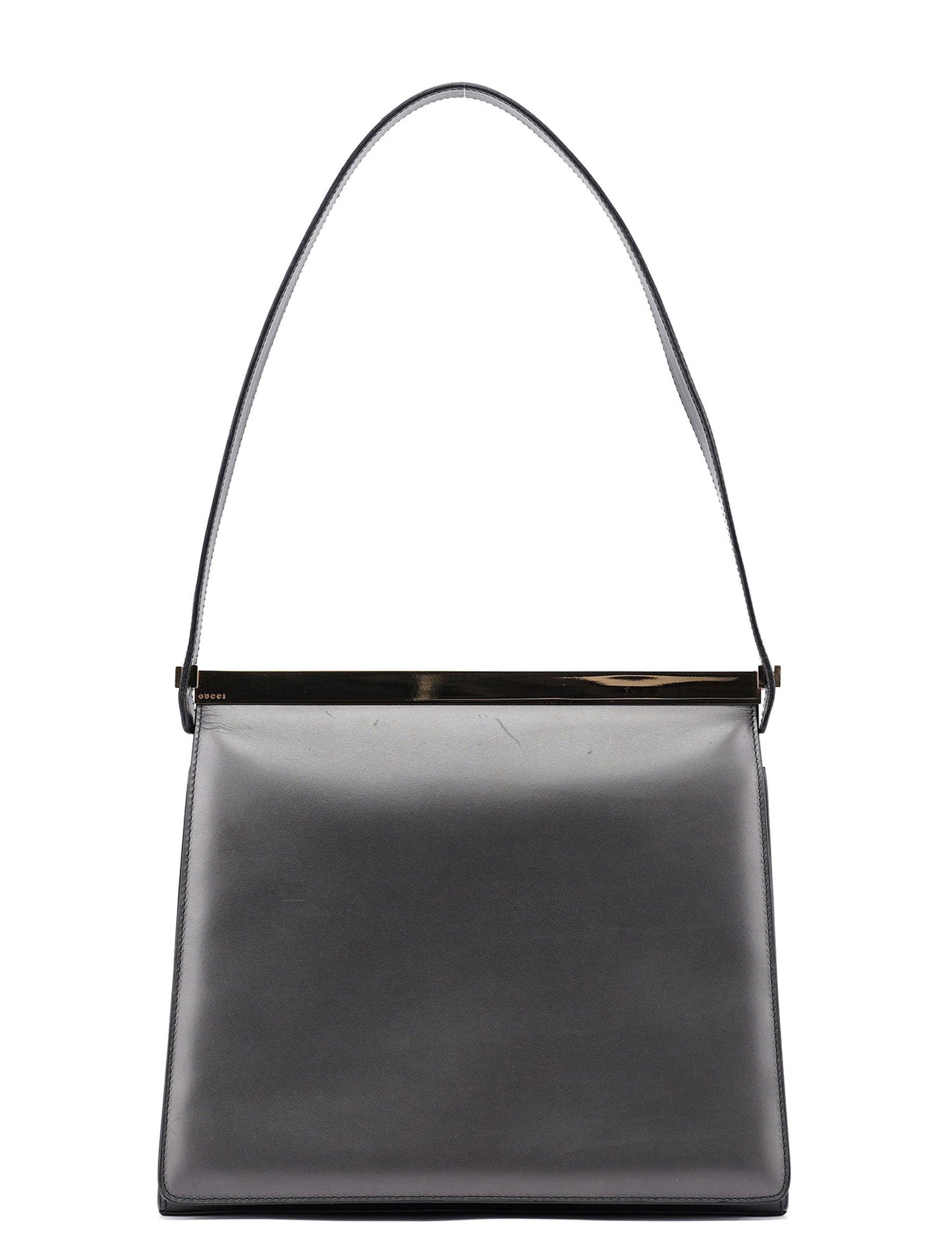 Anthracite Calfskin Flap Shoulder Bag
