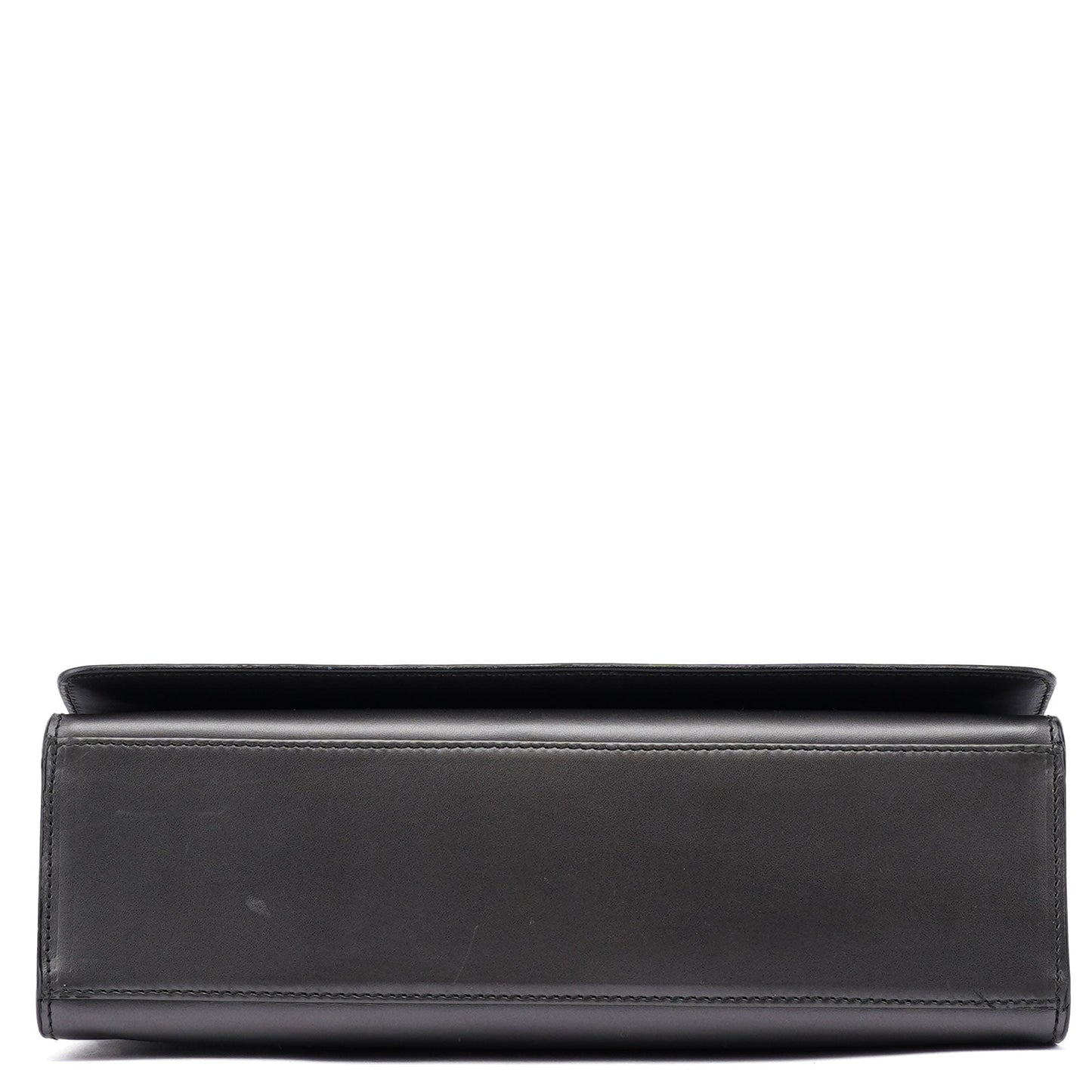 Anthracite Calfskin Flap Shoulder Bag