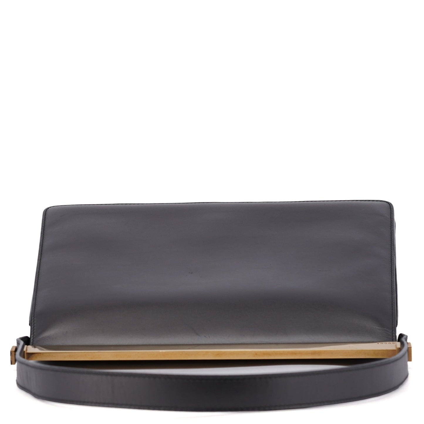 Anthracite Calfskin Flap Shoulder Bag