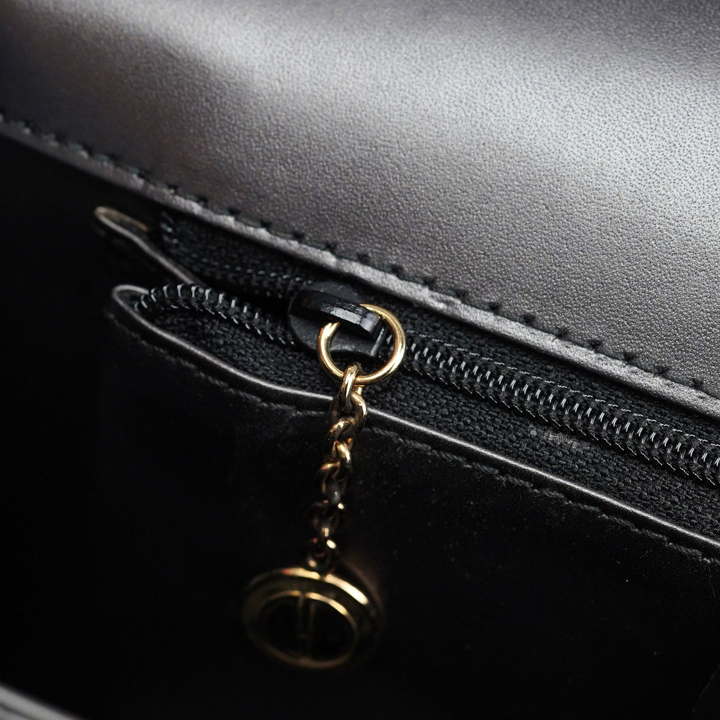 Anthracite Calfskin Flap Shoulder Bag