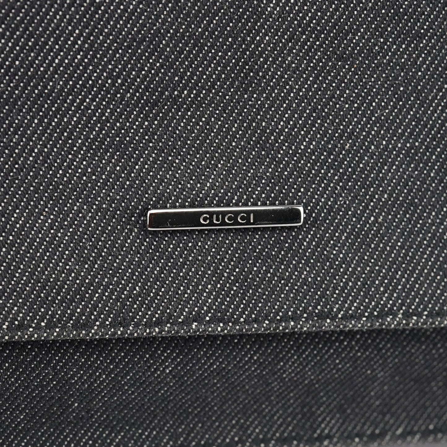 Anthracite Denim Flap Shoulder Bag