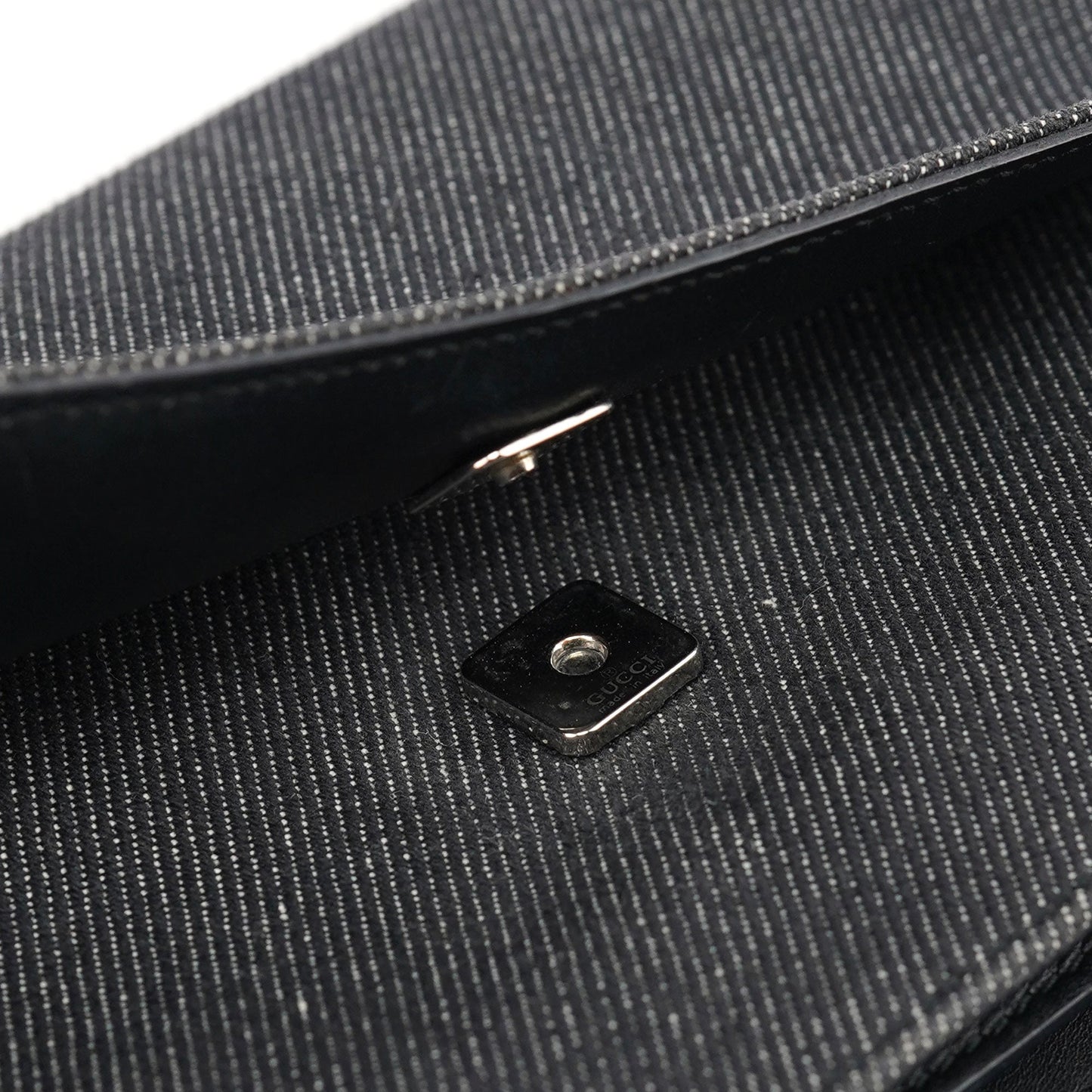 Anthracite Denim Flap Shoulder Bag