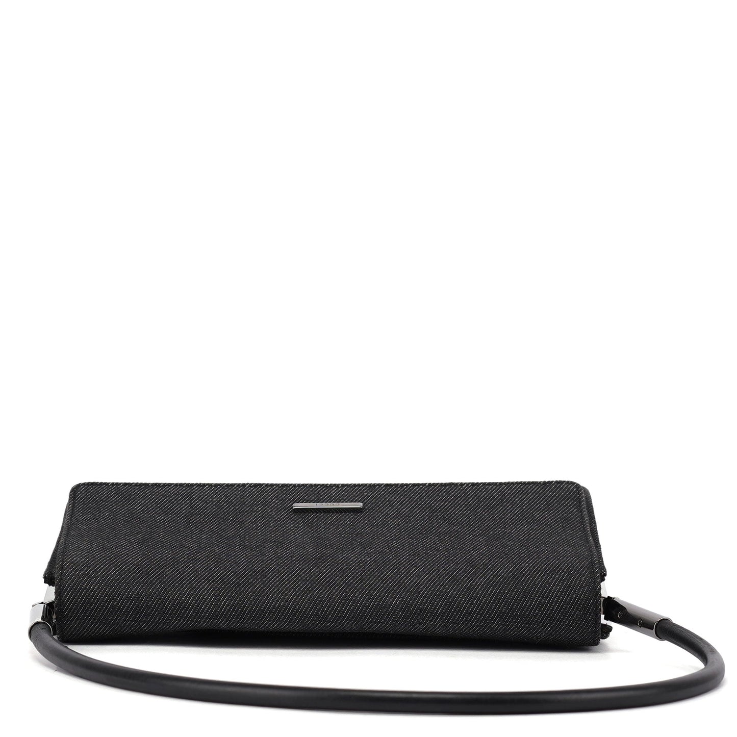 Anthracite Denim Flap Shoulder Bag