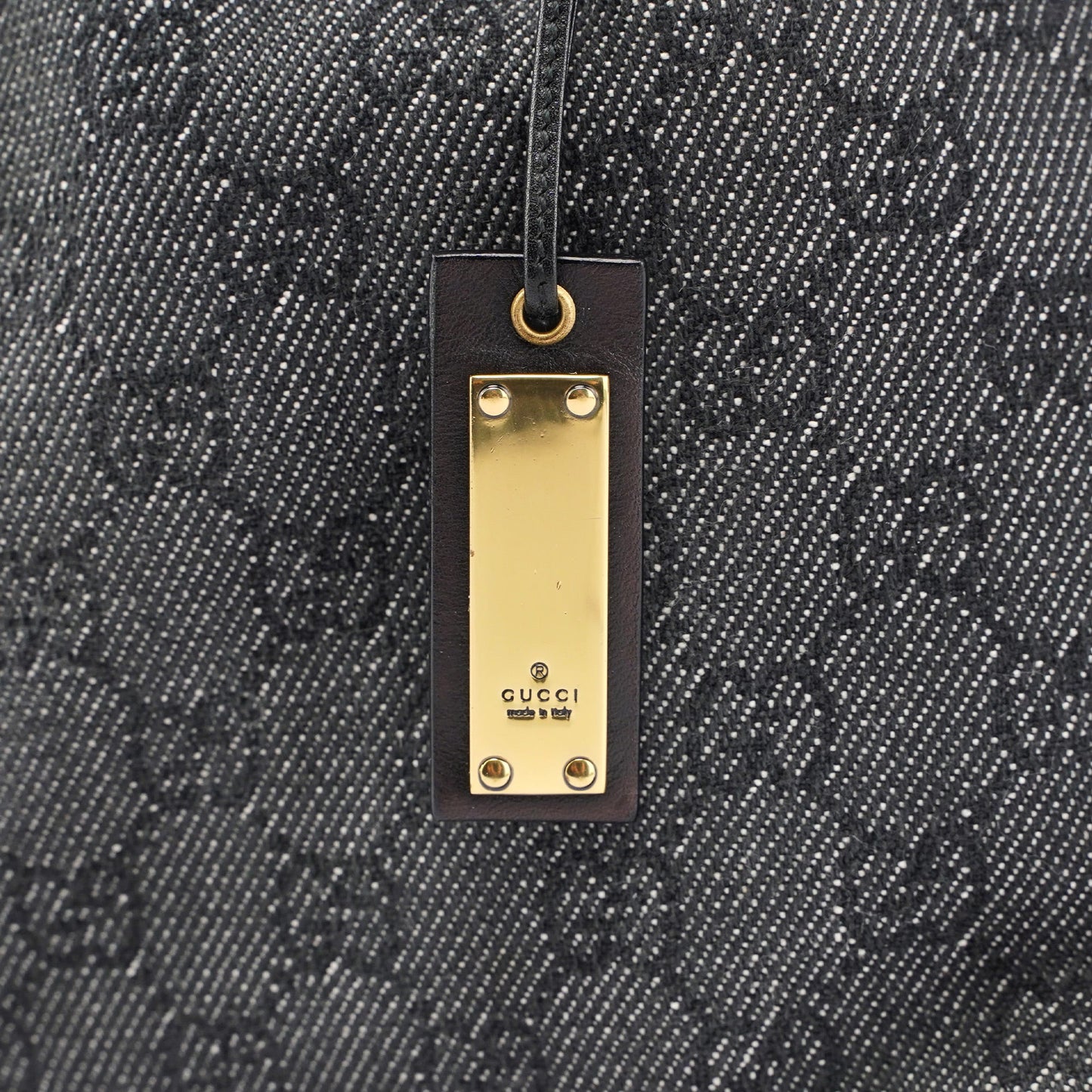 Anthracite Denim GG Bamboo Bag