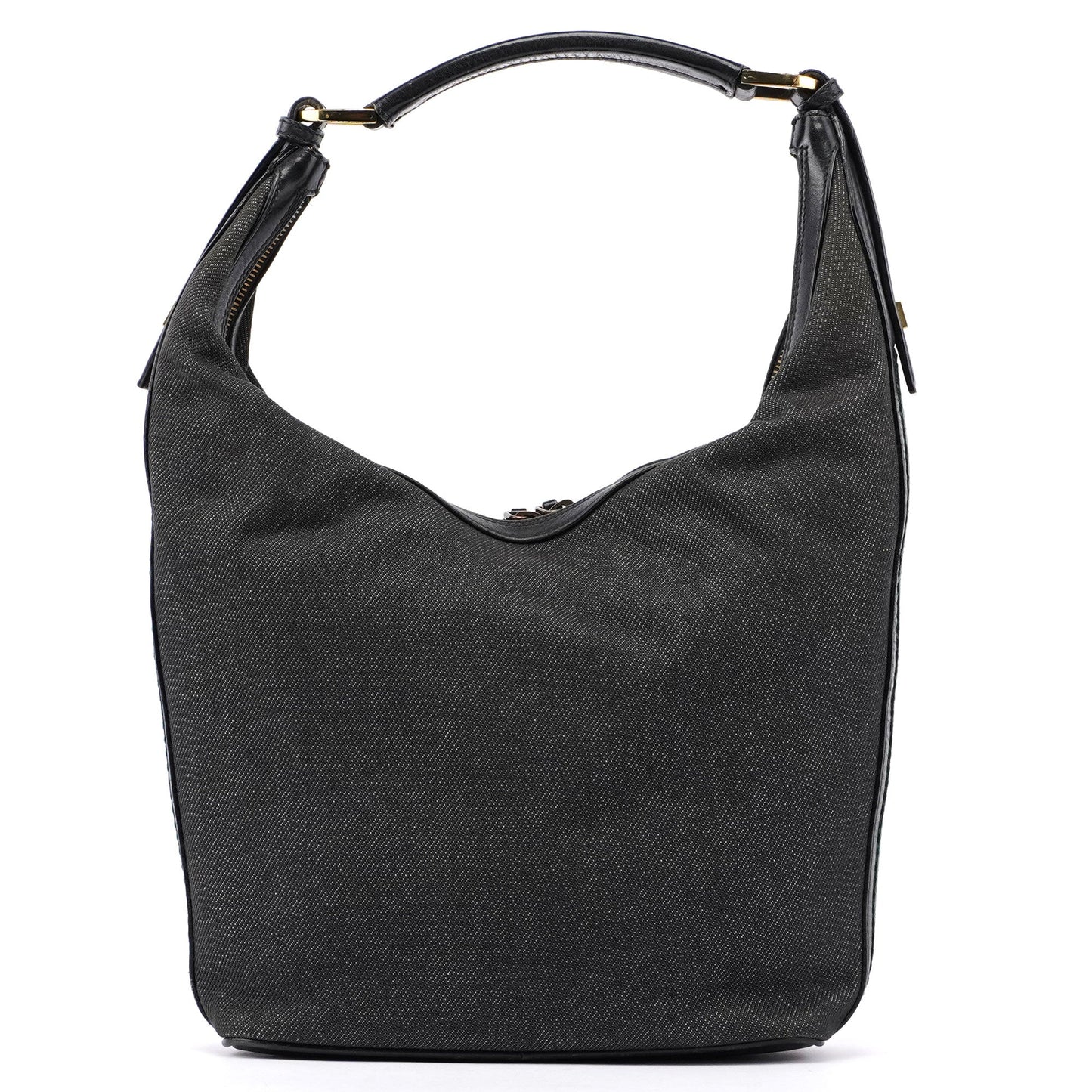 Anthracite Denim V Hobo Bag