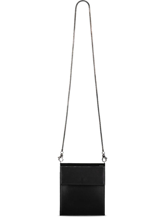 Anthracite Satin Mini Crossbody Bag