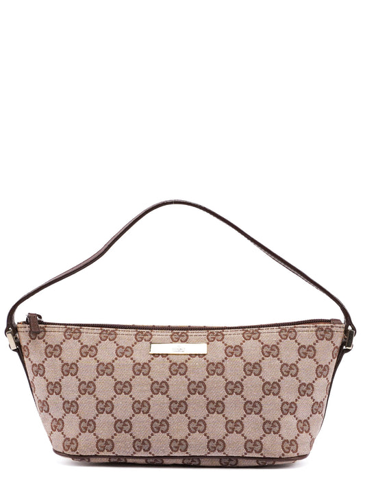 Beige Brown GG Boat Pochette