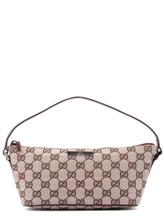 Beige Brown GG Boat Pochette