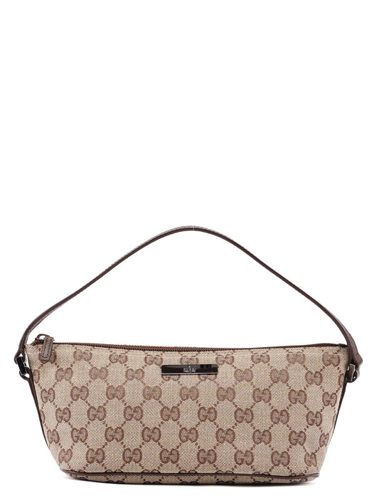 Beige Brown GG Boat Pochette