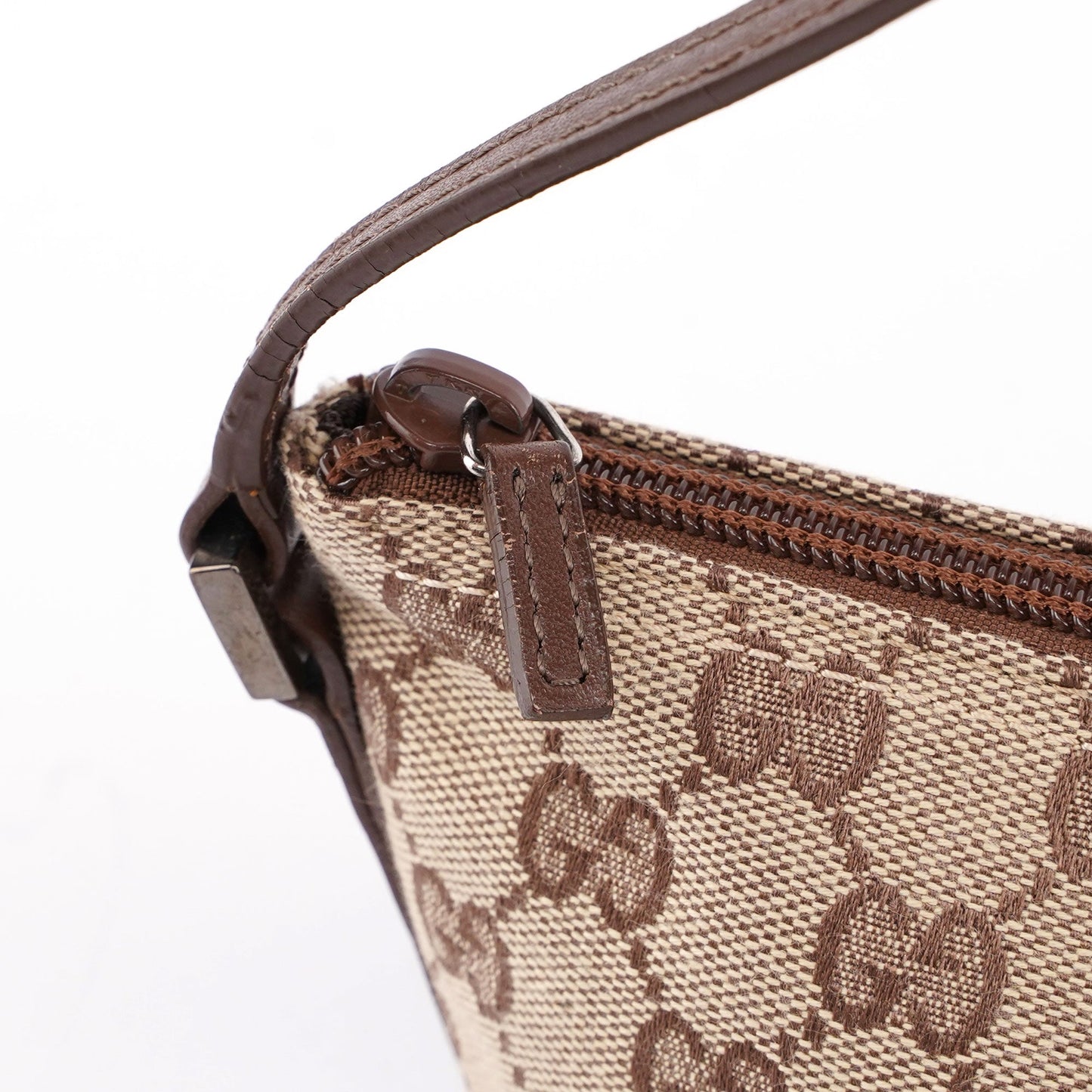 Beige Brown GG Boat Pochette