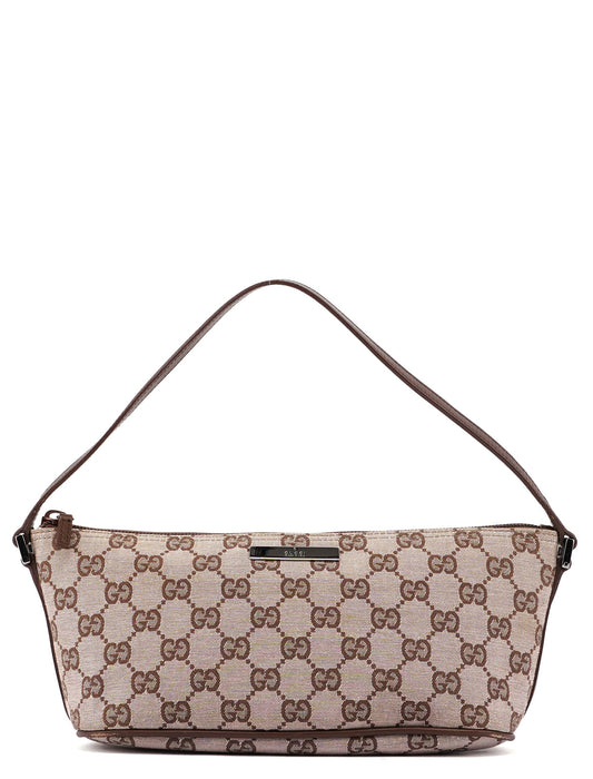 Beige Brown GG Boat Pochette