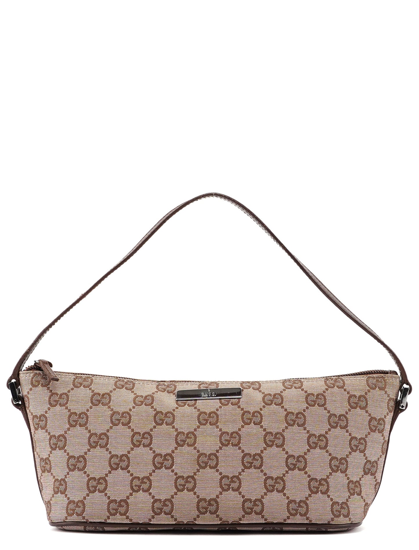 Beige Brown GG Boat Pochette