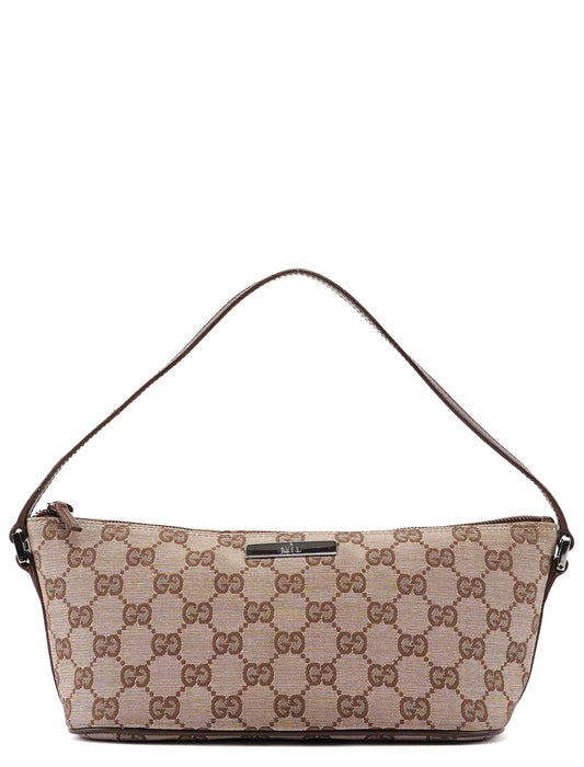 Beige Brown GG Boat Pochette