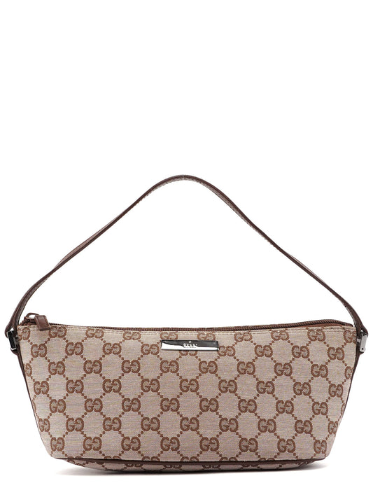 Beige Brown GG Boat Pochette