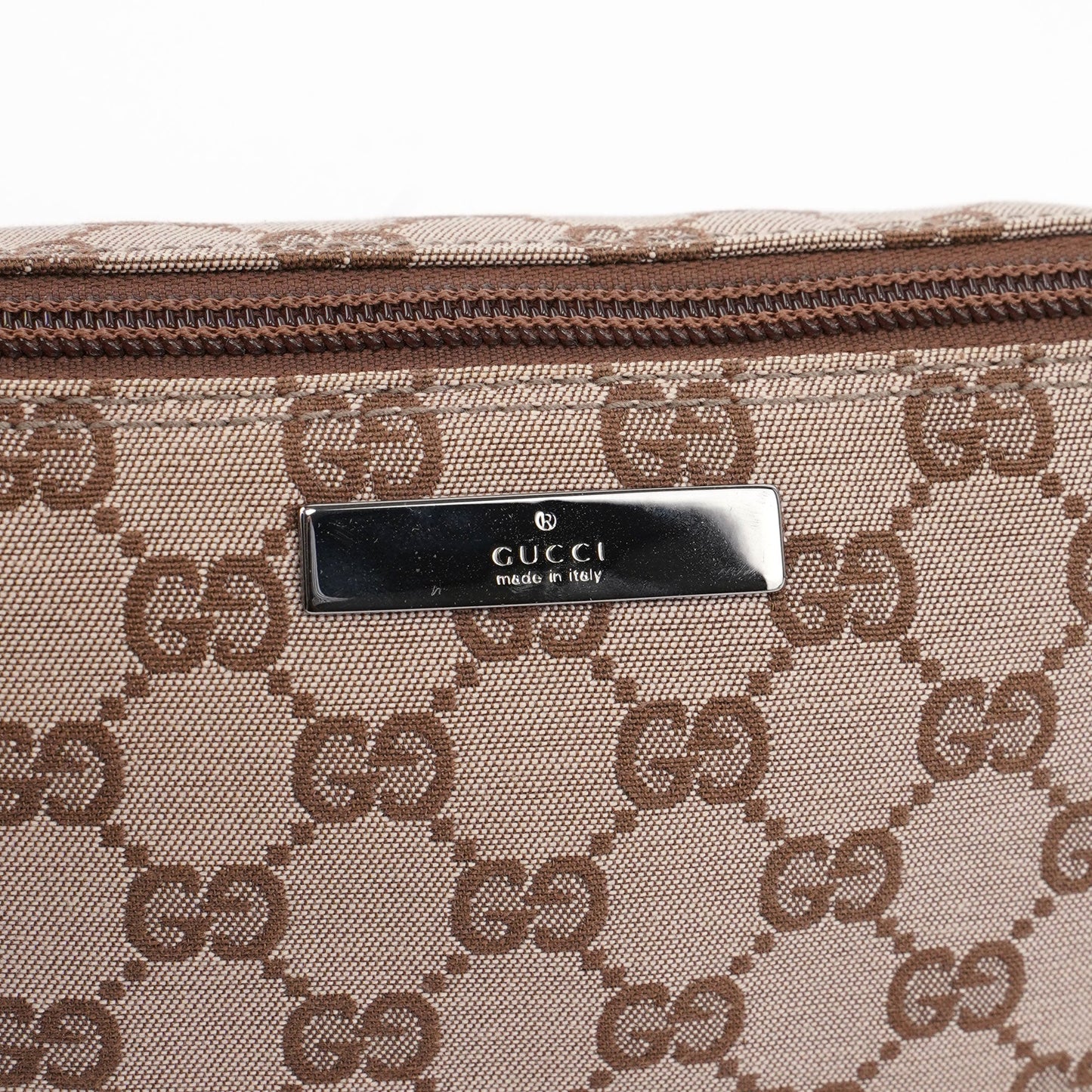 Beige Brown GG Boat Pochette