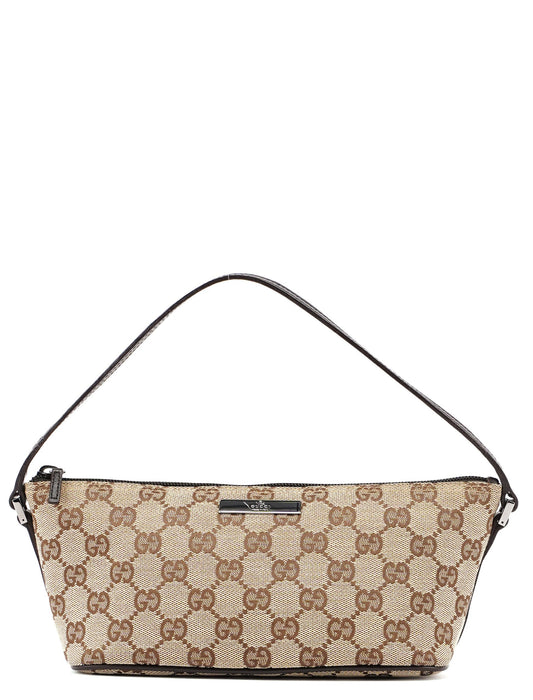 Beige Brown GG Boat Pochette
