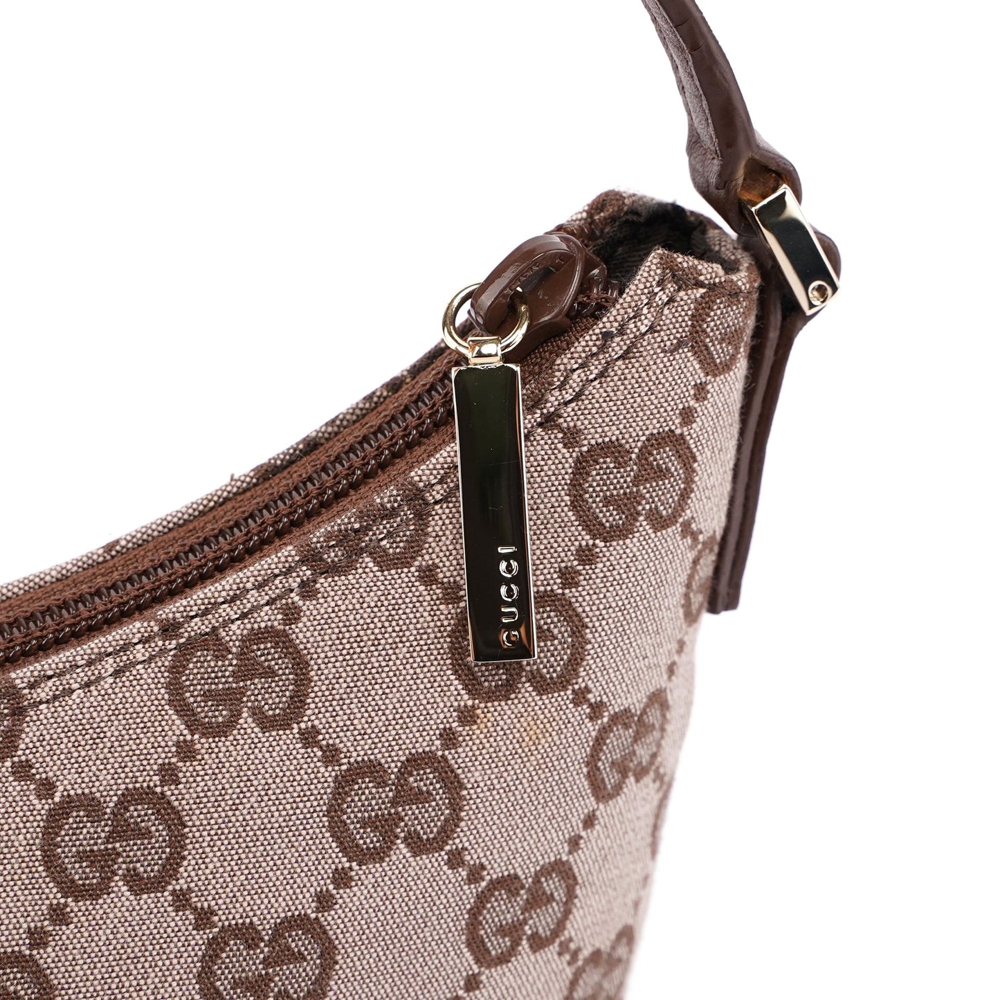 Beige Brown GG Shoulder Bag