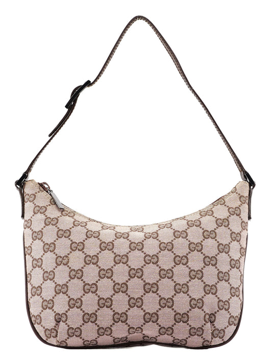 Beige Brown GG Shoulder Bag