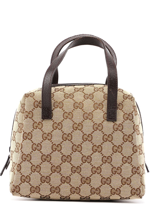 Beige Brown GG Small Bowling Bag