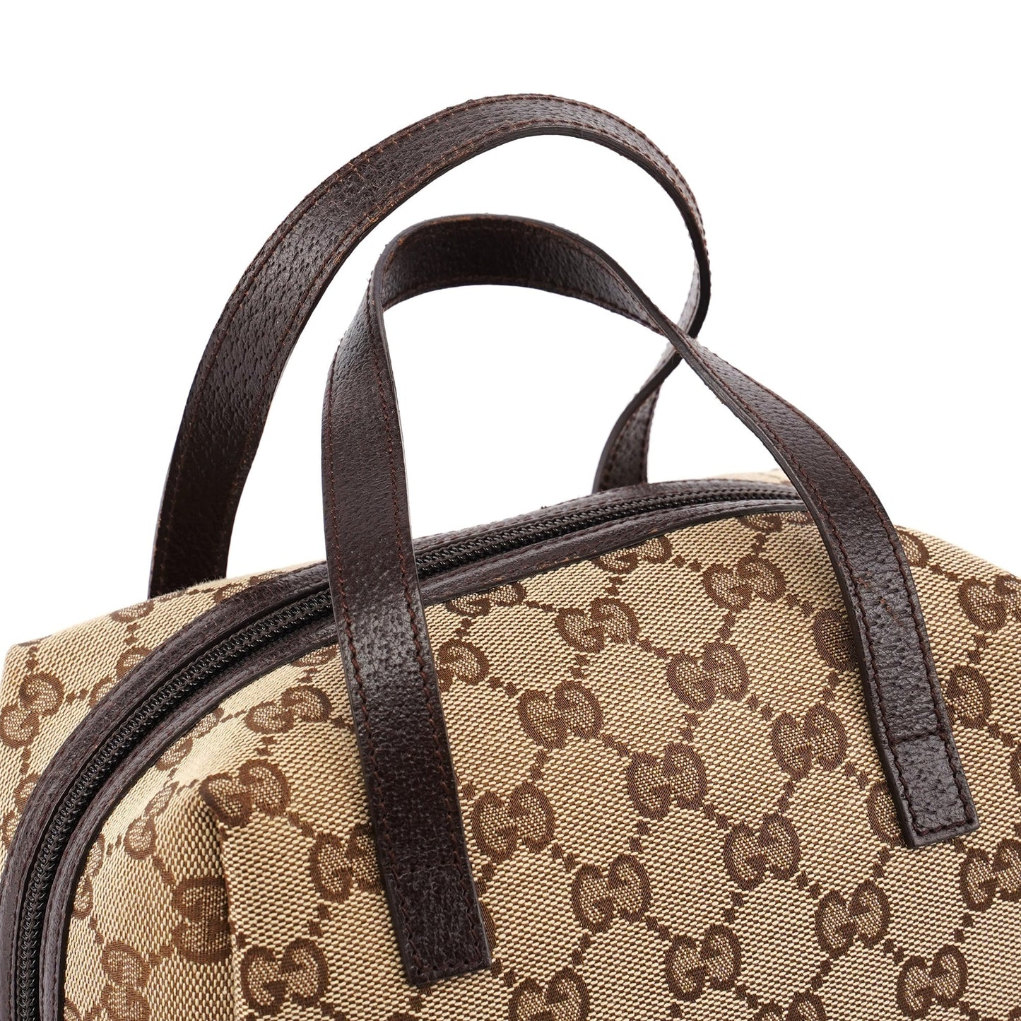 Beige Brown GG Small Bowling Bag