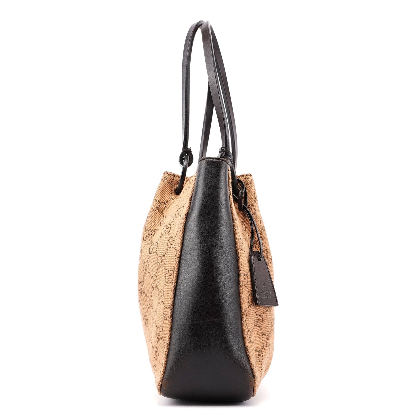 Beige Brown GG Tote With Pouch