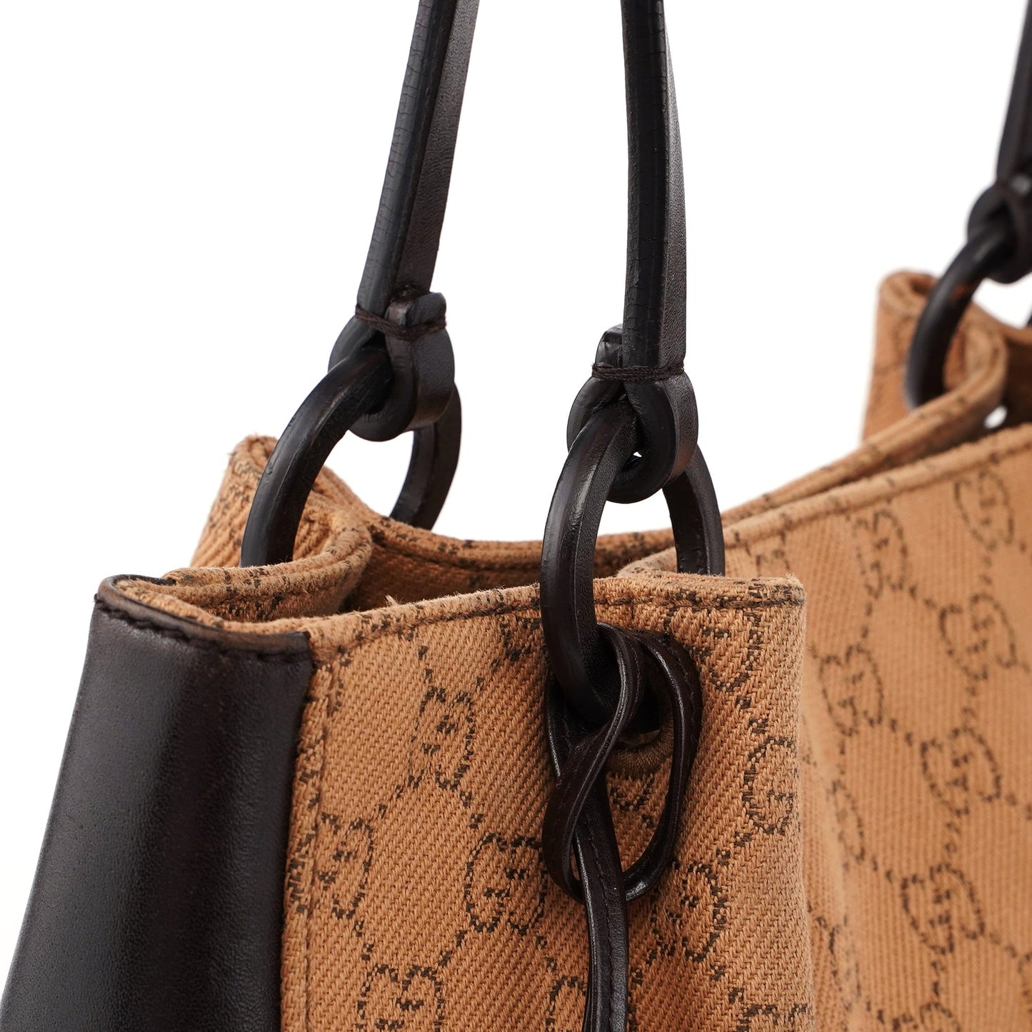 Beige Brown GG Tote With Pouch