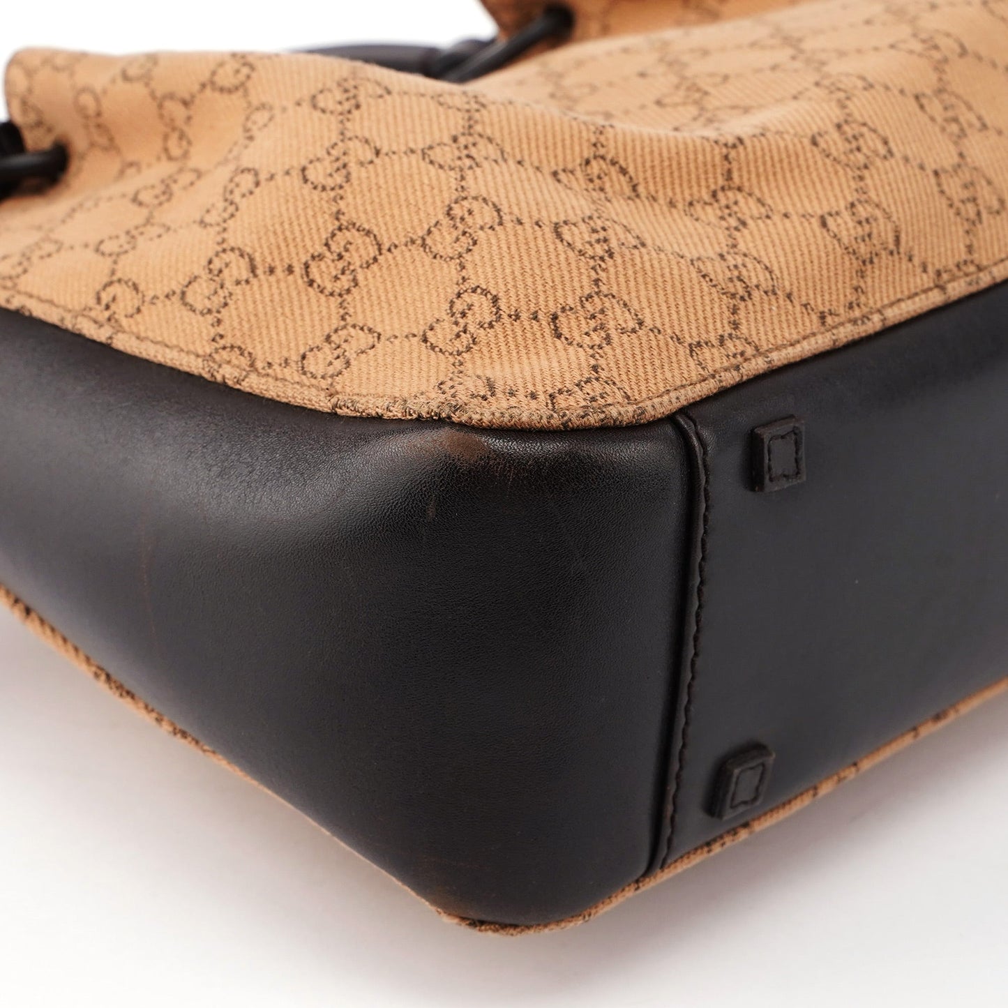 Beige Brown GG Tote With Pouch